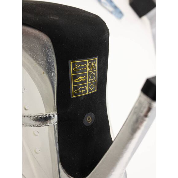 JEFFREY CAMPBELL Metallic Silver Clear Vinyl Snow Pointed Toe Pumps High Heels 9 - Picture 12 of 13